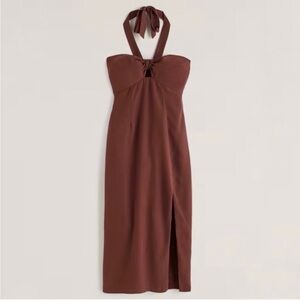 Abercrombie Brown Halter Dress with Slit